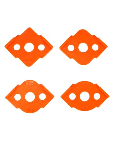 QWORK® 8 Stück Frässchablonen Oberfräse Set, R5, R10, R15, R20, R25, R30, R35, R40, Eckfrässchablonen für Professionelle Holzbearbeitung