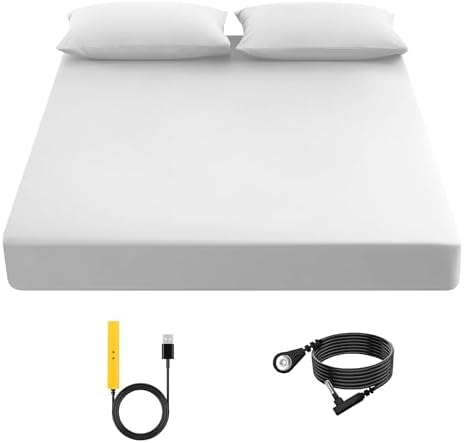 Grounding Sheet, 90% Organic Cotton + 10% Pure Silver Organic Fitted Grounded Sheet for Improved Sleep, Connected Earth Energy - Healthy Sleep Therapy (White, Queen XL(60.4 * 80 * 15.5inch))