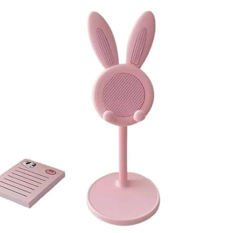Rabbit Cartoon Phone and Tablet Stand,Desktop Holder for Hands-Free Viewing Telescopic Desktop Holder, Phone Stand (Pack of 1,Multicolor)