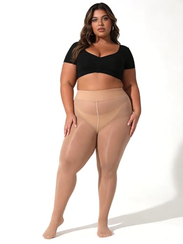 Image of VEBZIN Tights for Women Black Sheer 30D Tights High Waisted Stockings Pantyhose
