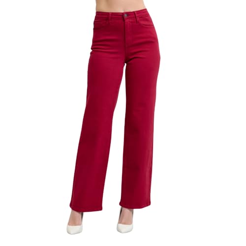 Judy Blue HW Garment Dyed Heart Shaped Back Pockets 90's Straight Jeans - Vintage Charm with Modern Comfort - 88917