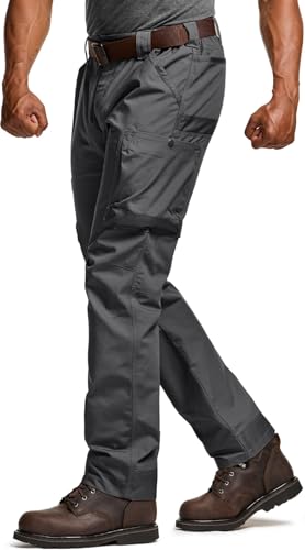 Image of CQR Men's Quick Dry Work Pants, Water Resistant Outdoor Tactical Pants, Lightweight Stretch Cargo Hiking Pants