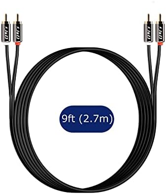 J&D RCA Cable, Gold-Plated 2RCA Male to 2RCA Male Copper Shell Stereo Audio Cable, RCA Audio Cables, 2.7 Meter
