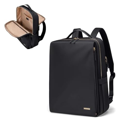 GOLF SUPAGS Mochila feminina elegante para laptop aprovada por companhias aéreas, perfeita para trabalho, faculdade e viagens, mochila casual multifuncional para notebook de 14 polegadas (preto),