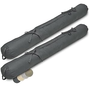 Beautissu 2x Tochtstopper Raamafdichting 90cm Viento – Tochtstrips voor Deuren & Ramen Geluidsdemper Tochtband met Draaggreep 90x10cm Antraciet