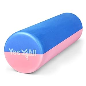Yes4All Medium-Density Half/Round EVA Foam Roller 12/18/ 24/36 inch for Physical Activities & Muscle Massage