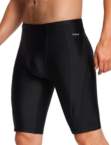 baleaf Herren Jammers lang Schwimmjammer eng Atmungsaktiv Badehose Schwimmhose Badeshorts Sport Schwarz L