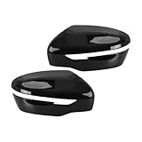 Rearview Mirror Covers 1 Pair Gloss Black ABS Side Door Wing Rearview Mirror Cover Trim Cap Compatible FOR For Nissan Navara NP300 D23 2014-2017 2018 2019 2020
