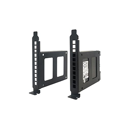 JMT Metal PCI Slot 2.5inch IDE/SATA/SSD/HDD Mounting Bracket Rear Panel Mount Bracket Hard Drive Adapter Tray Caddy with Sata Data Cable (Full Height Bracket)