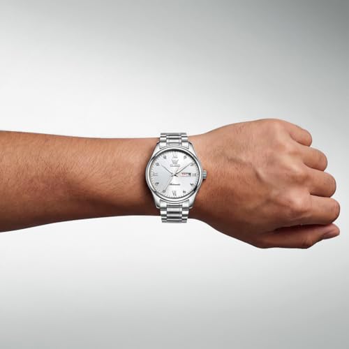 Image of OLEVS Automatic Watches for Men Self Winding Mechanical Classic Diamond Business Luxury Dress Stainless Steel Waterproof Calendar Mens Watch