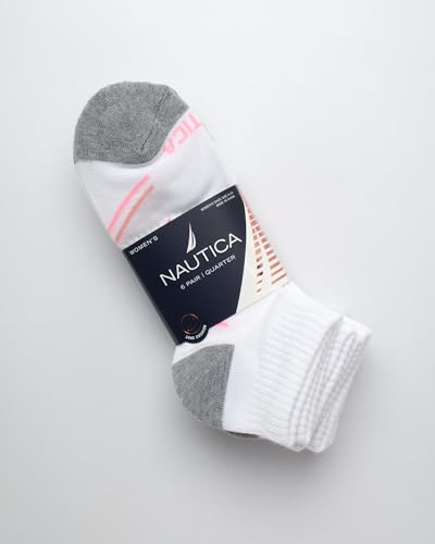 Nautica Womens Quarter Socks - 6 Pack Breathable Cushioned Athletic Performance Ankle Socks for Women (Sizes: 4-10)2