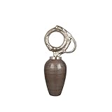 Romimex Flasche Silber Champagner Glas Aluminium 35 x 79 x 25 cm mit Deckel