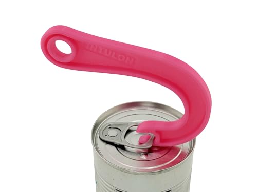 Hook Can Tab Opener by Intulon | Manual Ring Puller for Easy Access to Soup, Beans, and Pet Food Cans | Simple Hook, Leverage, and Pull Design (Pink)