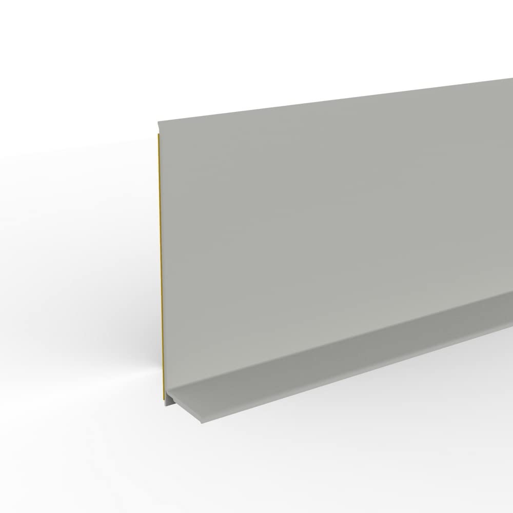 Rodapié suave de PVC adhesivo seco profesional de alta calidad de MadeInNature altura 50 mm, 70 mm o 100 mm Longitud a elegir (altura 100 mm x longitud 4 ml, gris)