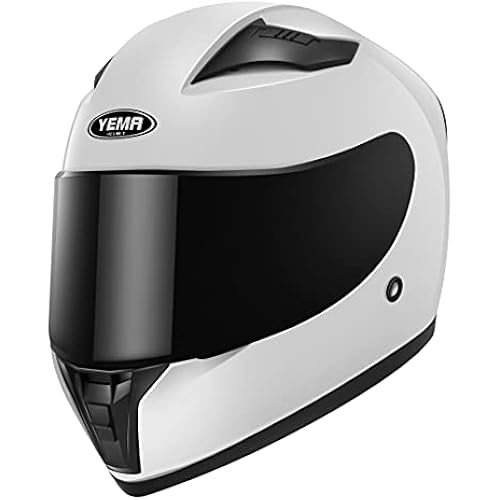 YEMA Motorcycle Street Bike Full Face DOT Helmet YM-832 with Removable Neck Scarf for Men and Women