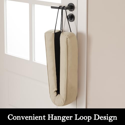 Image of Sunolga Door Draft Stopper Blocks Hot and Cold Air with Removable Washable Cover for Bottom of Door, All-Season Seal for Noise, Light, Dust, Door Sweep for Gaps Up to 3 inch, Home Essentials, 38 inch, Beige