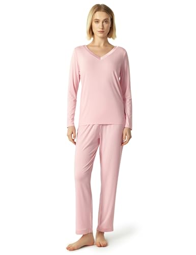Image of GYS Women's Bamboo Viscose Long Sleeve Pajamas Set