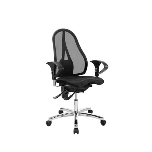 TOPSTAR Sitness 15 ergonomischer Bürostuhl mit bewegter Sitzfläche Schreibtischstuhl mit Armlehnen schwarz