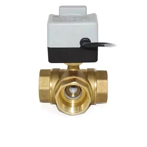 Válvula de bola motorizada DN32 de 3 vías con 3 cables para control de fluidos CA 220V 4