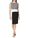 Sandra Darren Women's 1 Pc Extended Shoulder Jacquard Crepe Color Block Dress