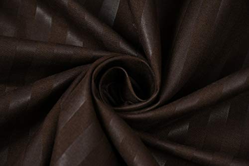 Image of Blue Strip Polycotton Bedsheet, Double 90x100 (Coffee) | Hotel Quality | Soft, Breathable & Colourfast | Wrinkle Resistant | Machine Washable | Pillow Covers Included