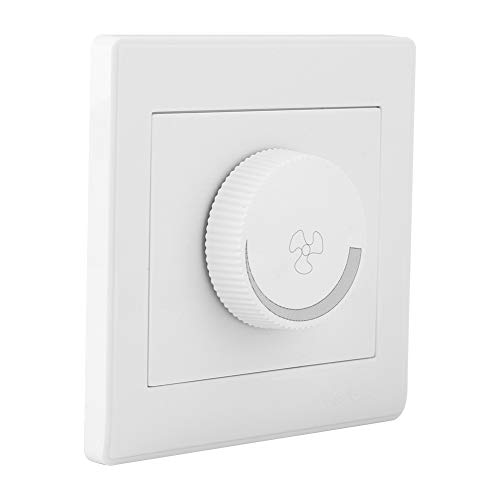 FTVOGUE Interruptor de Control de Velocidad del Ventilador, 250 V 100 W, Panel ABS Duradero, Fácil Instalación para Ventiladores Eléctricos y Lámparas Incandescentes