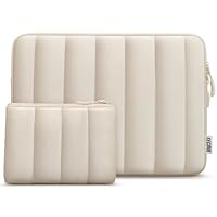 TECOOL Puffy 13 13.3 Inch Laptop Sleeve Macbook Case for Macbook Neo 13,MacBook Air 13 M5 M4 M3 M2 M1 2026-2018,MacBook Pro 13/Pro 14 M5 M4 M3 M2 2026-2016,13.3 Splash-Resistant Protective Case,Beige