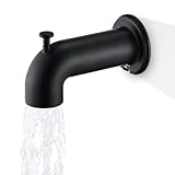 Sperwoesy Slip-On Tub Spout with Diverter Long for Bathtub Spout, Fit for 1/2 Inch Slip Pipe, Matte Black