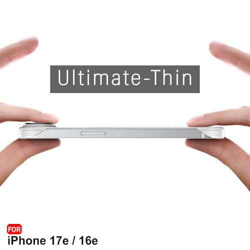 Image of TheGiftKart for iPhone 16e / iPhone 17e Case, Slim Hard Back Cover, Leather Texture Finish, Metal Camera Ring, Lightweight Profile, Hybrid Ultimate Slim Back Cover Case (PC & TPU, Grey)