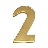 ADDRESSES OF DISTINCTION Brass Mailbox Numbers – Self Adhesive Street Numbers – Williamsburg Font – Won’t Tarnish – Weather Resistant – Numbering for Address Plaque, Home, Door, Business (#2)