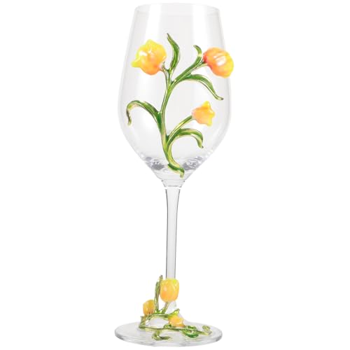 Cabilock Bicchiere da Vino Vetro con Design Fiore Coppa per Cocktail e Spumante per Feste e Matrimoni Goblet Multifunzionale per Bevande e Cocktail