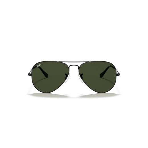 Ray-Ban RB3025 Classic Pilot Sunglasses, Black/G-15 Green, 58 mm