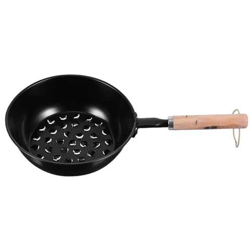 Image of Abaodam Charcoal Starter Chimney Lighter Pot with Wood Handle Outdoor Bbq Hiking Iron Pan Portable Design