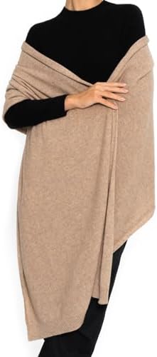 Women's Cashmere Wool Oversized Shawl Wrap, Solid Color Pashmina ...