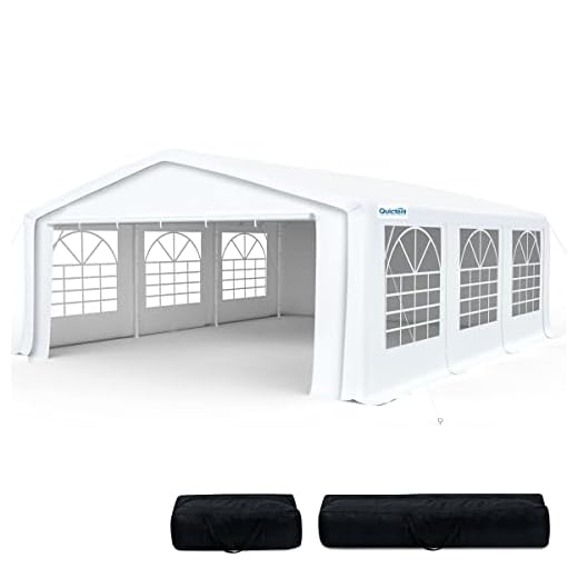 Quictent 20'x 20' Heavy Duty Outdoor Gazebo Party Wedding Tent Canopy Carport Shelter with Carry Bags (20x20ft, White)