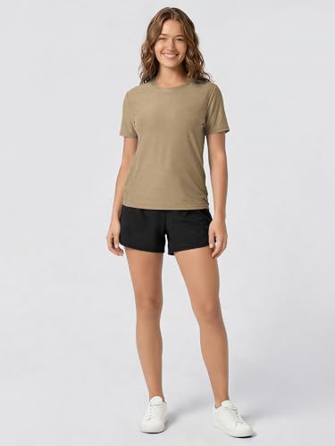 Image of ODODOS Women's Performance Cropped Tee Ultra Soft odSTRATUM Tech Short Sleeve Relaxed Top Crew Neck T-Shirts