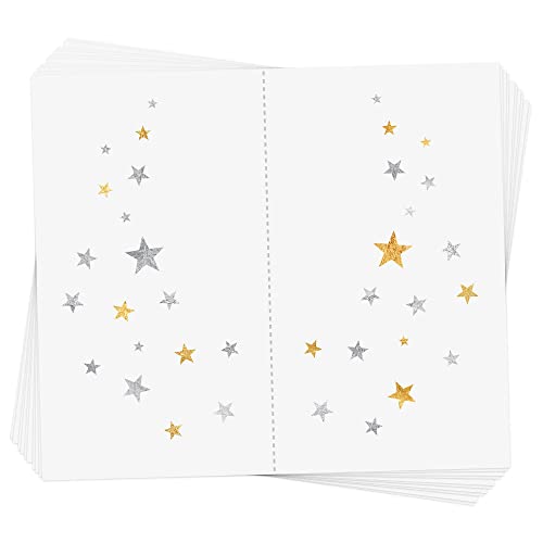 Starry Eye Jewel Set Of 10 Premium Waterproof Temporary Metallic Gold And Silver Jewelry Foil Festival Flash Tattoos, Metallic Tattoo, Boho Tattoo, Face Tattoo, Face Glitter, Star Tattoo, Eye Jewel #TOP15