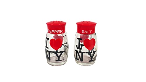 Torkia - Officially Licensed I Love/Heart NY Glass Salt and Pepper Shaker Set