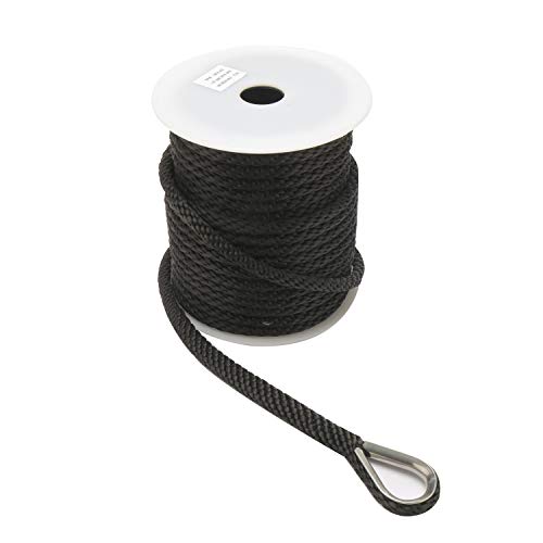 image for NovelBee 3/8 Inch 150Feet Premium Solid Braid MFP Anchor Line Anchor R