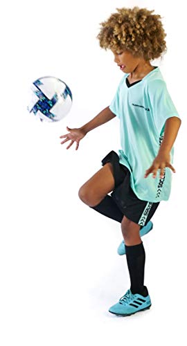 Pairformance Boys Soccer Jerseys Sports Team Training Uniform Girls Age 6-12 Youth Shirts And Shorts Set Indoor Soccer (Aquamarine, Small) #TOP5
