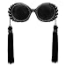 FOMIYES Novelty Sunglasses Summer Sunglass Retro Tassel Sunglasses Baroque Pearl Sunglasses Beach Eye Glasses Womens Fashion Eyewear Black Women Summer Sun Glasses Women Summer Sun Glasses