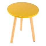 iplusmile Mesa Auxiliar Redonda Estilo Nórdico Minimalista Mesa de Centro Amarilla Robusta y Resistente para Salón Dormitorio Oficina Comedor
