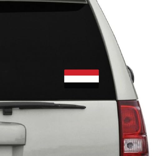 Image of World Country Flag Decal Stickers - Two Pack - for Cars Windows Bumpers Laptops Tablets Tumblers Cups Walls (Yemen)