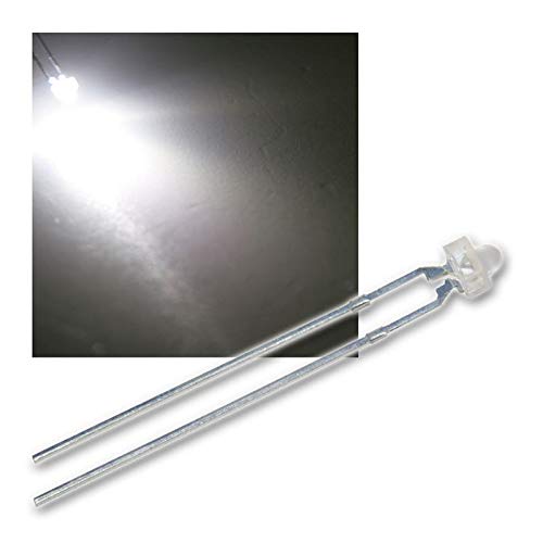 Set Di 25 LED Blu Diffusi Da 1.8 Mm - Con Lente Bianca, Voltaggio 3.2V