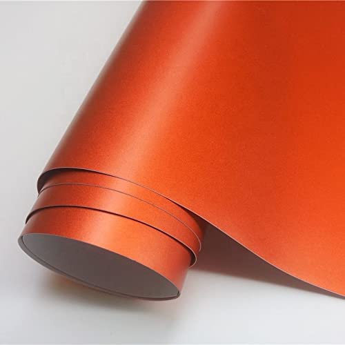 Image of CVANU Air Release Orange Matte Chrome Metallic Car Vinyl Vehicle Wrap CV-64 12''x36''inch