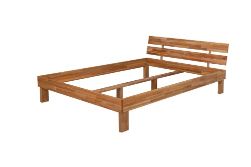 fornera f12 Massivholzbett mit Kopfteil aus Kernbuche, Bettgestell Bettrahmen (90 x 200 cm) Cover