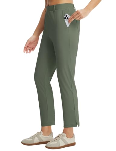 Image of baleaf Women's Golf Pants with Pockets for Work Travel Fit | 25 inch, Stretch, Wrinkle-Resistant, Comfort Fabric, Lightweight, Petite, Ankle, Slacks for Women, Casual, Commute