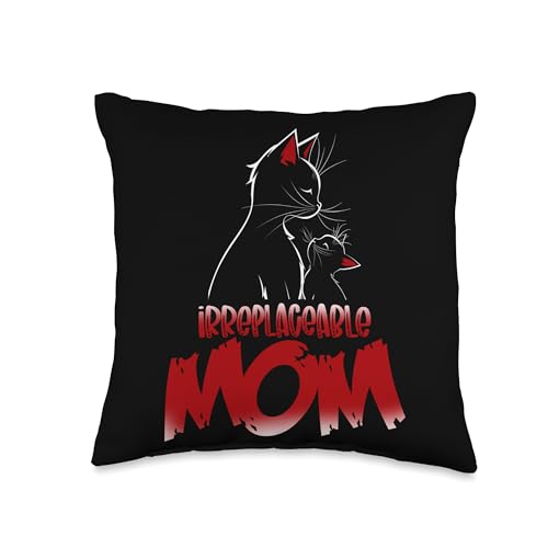 Irreplaceable Mom Cat and Kitten Bond Throw Pillow