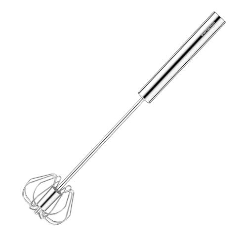 NileHome Stainless Steel Whisk30.4cm semi-Automatic Rotary Kitchen Whisk Balloon Whisk Kitchen Wisk Wire Whisks for Cooking, Whisking, Blending, Beating, Stirring- 1 Pack
