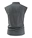 Mens Medieval Pirate Sleeveless Shirts Renaissance Lace Up Cotton Linen Tank Top Gothic Viking Pirate Beach Tunic(Grey,2XL)